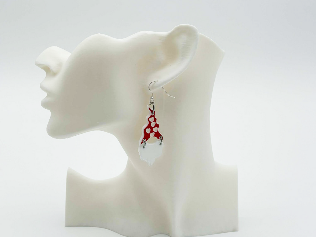 Gnome Love Heart Earrings