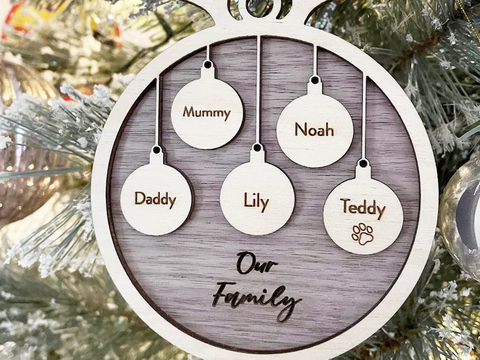 Personalised Family Christmas Ornament