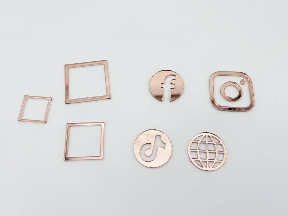 Social Media Icons - Mirrored Rose Gold