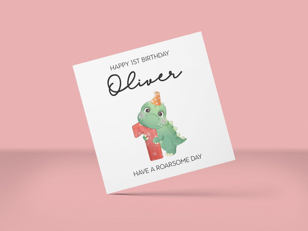 Dinosaur First Birthday Card