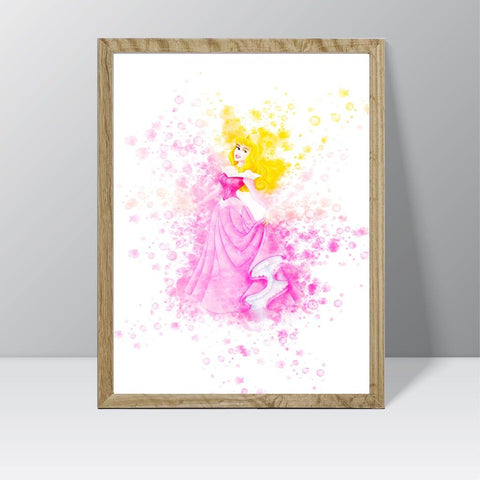 Disney Princesses (Cinderella) - Watercolour Splash Print
