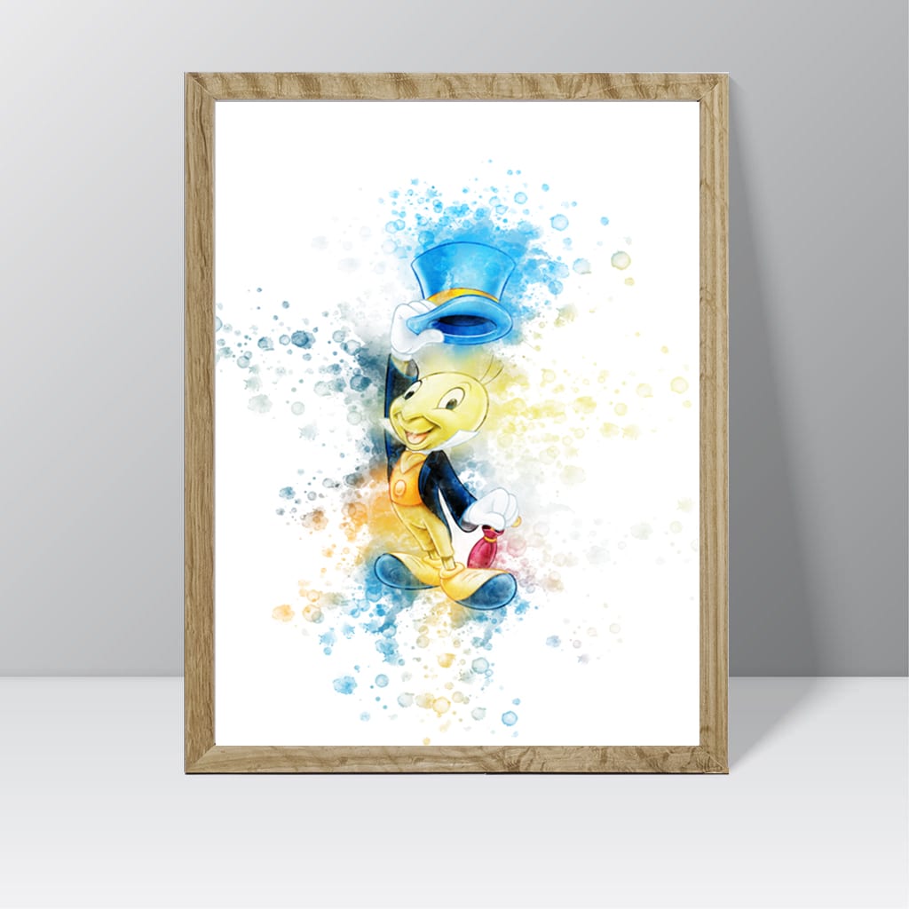 Pinocchio (Jimny Cricket) - Watercolour Splash Print