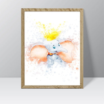 Dumbo (Dumbo Alone) - Watercolour Splash Print