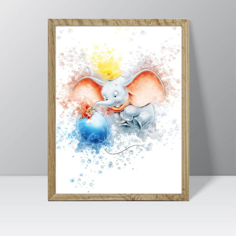Dumbo (Dumbo Crows) - Watercolour Splash Print