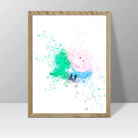 Peppa Pig (Peppa) - Watercolour Splash Print