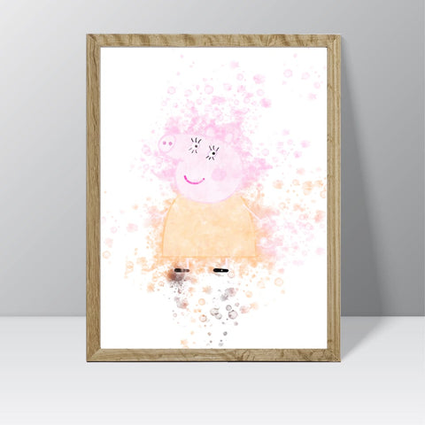 Peppa Pig (Peppa) - Watercolour Splash Print