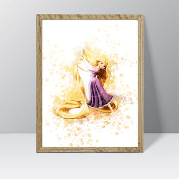 Tangled (Rapunzel) - Watercolour Splash Print