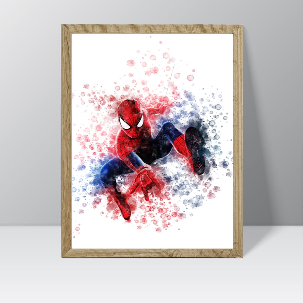Spiderman (Spiderman)- Watercolour Splash Print