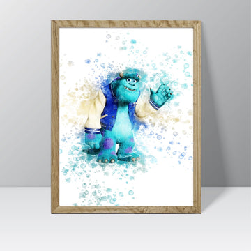 Monsters Inc (Sully) - Watercolour Splash Print