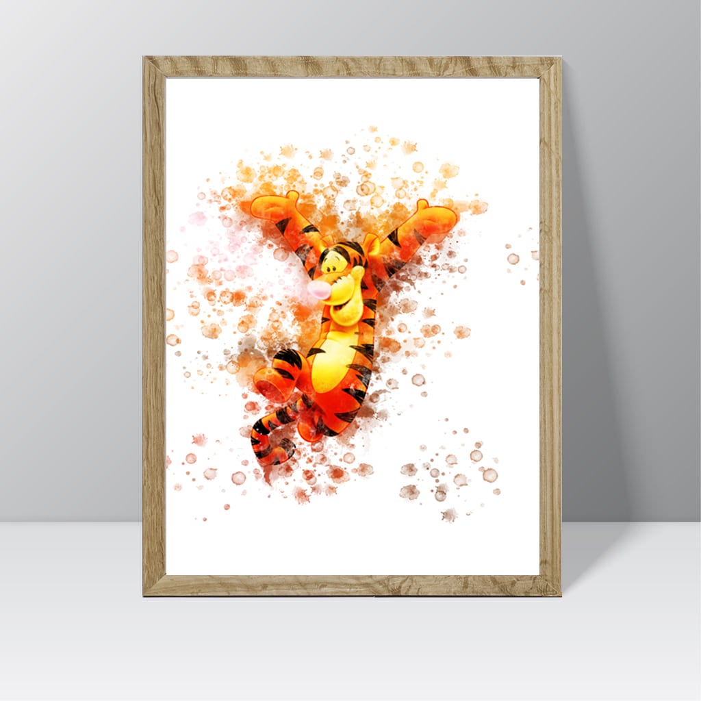 Winnie the Pooh (Piglet) - Watercolour Splash Print