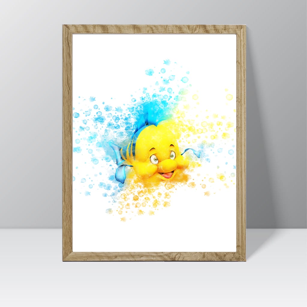 The Little Mermaid (Sebastian) - Watercolour Splash Print