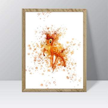 Bambi (Bambi) - Watercolour Splash Print