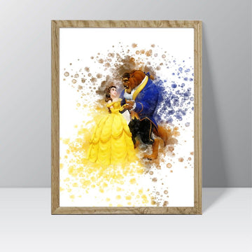 Beauty and The Beast (Beauty&amp;Beast) - Watercolour Splash Print