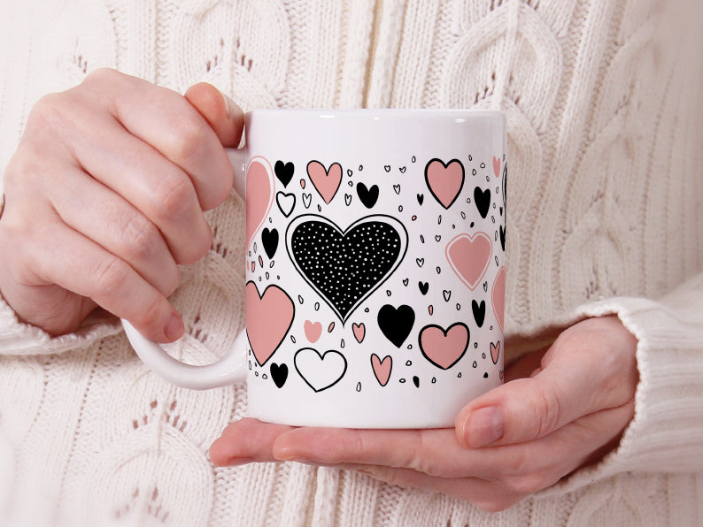 Heart Patterned Ceramic Mug