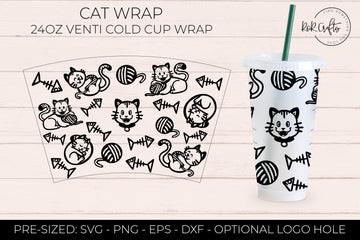 24oz Venti Cold Cat Wrap