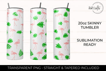 20oz Skinny Tumbler Flamingo - Sublimation PNG