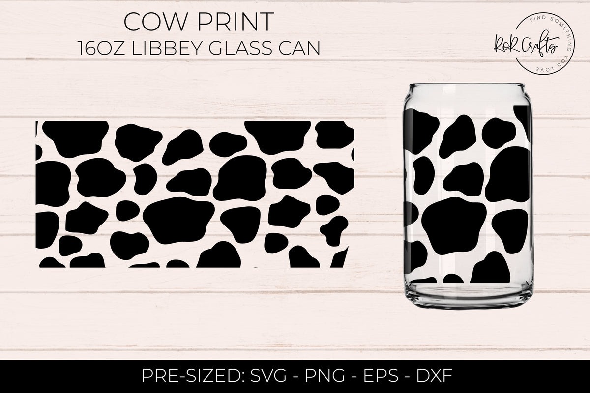 16oz Libby Glass Cow Pattern