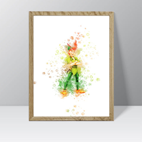 Peter Pan (Captain Hook) - Watercolour Splash Print