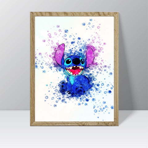 Lilo &amp; Stitch (Angel) - Watercolour Splash Print