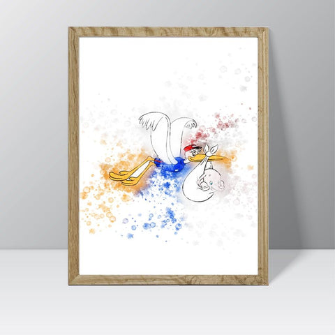 Dumbo (Dumbo Crows) - Watercolour Splash Print